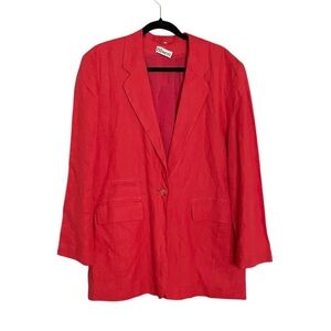 OLSEN Europe Linen Oversized Blazer Red 42